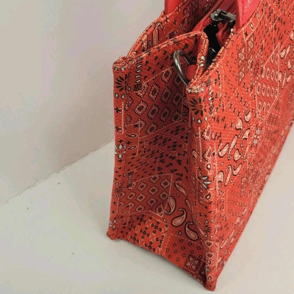 Montana West Red Bandana‎ Paisley Crossbody Tote Guitar Strap NWOT